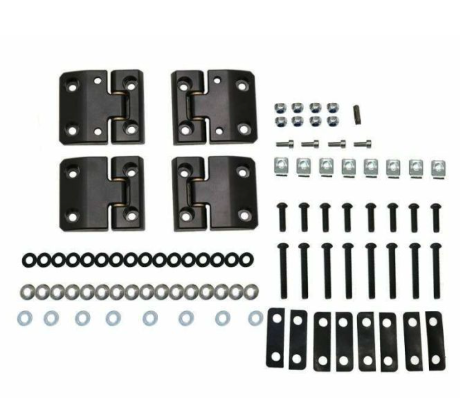 BLACK ALUMINUM BILLET DOOR HINGES FOR LAND ROVER DEFENDER 110 - SECOND ROW HINGES