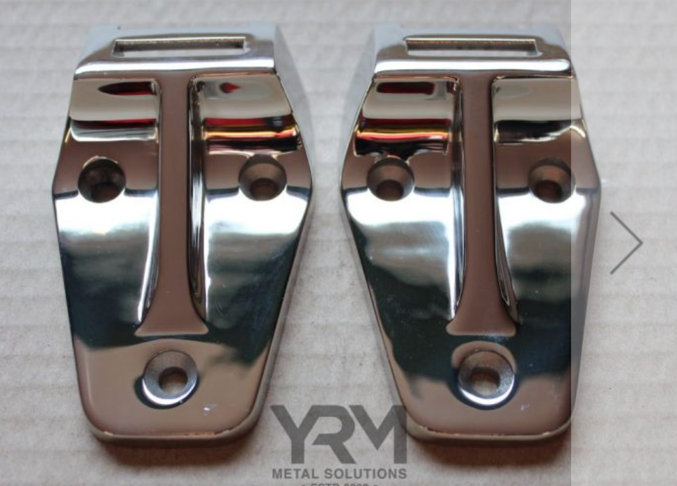 STAINLESS STEEL BONNET HINGE KIT - FOR LAND ROVER DEFENDER - MANUFACTURED BY YRM METAL - COMES AS A PAIR