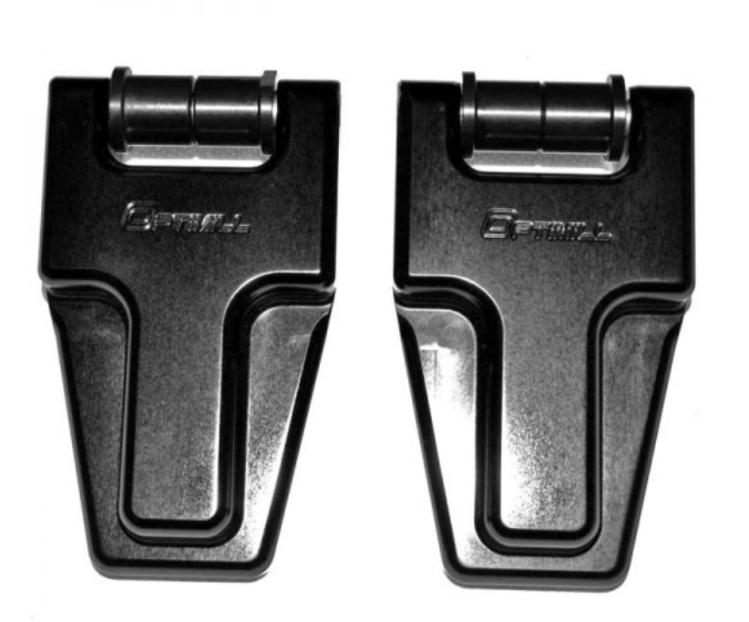 DEFENDER ALUMINIUM HOOD HINGE BLACK ANODIZED FINISH - BY OPTIMILL - COMES AS A PAIR