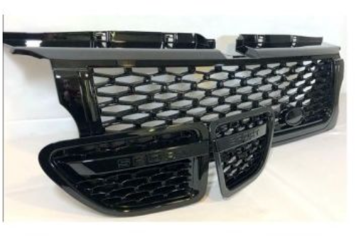 BLACK GRILLE WITH BLACK TRIM 3 PIECE SET - RANGE ROVER SPORT 2005-2009 - AUTOBIOGRAPHY LOOK