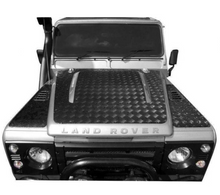 Load image into Gallery viewer, PUMA HOOD CENTRE CHEQUER PLATE IN BLACK - FOR DEFENDER WITH PUMA HOOD
