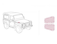 Load image into Gallery viewer, DEFENDER BONNET VENTS WITH MESH - PAIR IN STAINLESS STEEL - BY CHELSEA TRUCK COMPANY
