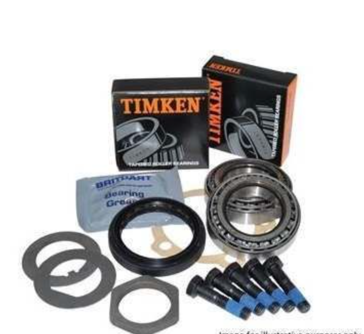 OEM REAR WHEEL BEARING KIT FOR DEFENDER UP TO KA CHASSIS NUMBER - TIMKEN WHEEL BEARINGS, FLANGE GASKET, CORTECO HUB SEALS, HUB CAP AND LOCK TABS