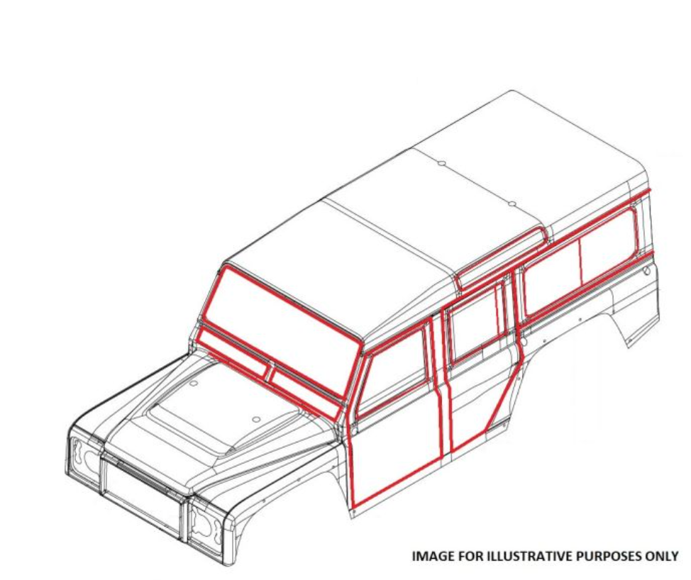 FULL SET OF BODY SEALS FOR DEFENDER 110 CSW 1993-2005